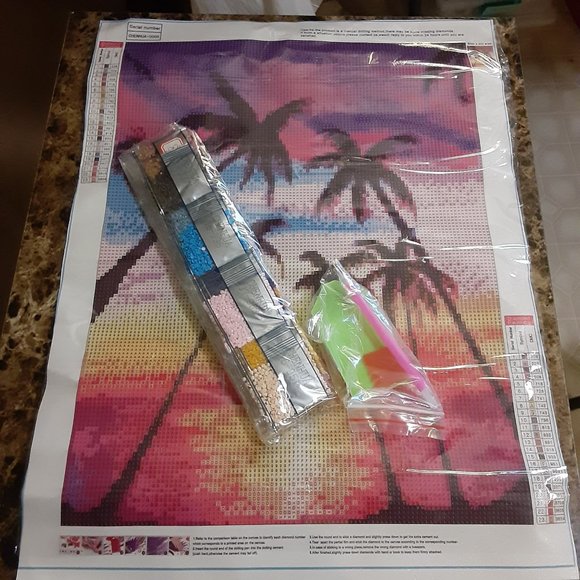 DIY Diamond Painting NEW Palm Trees Sunset - Picture 2 of 2